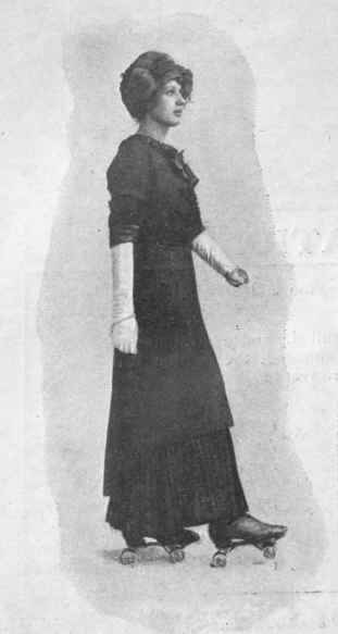 Walking round the rink. Showing heel down first