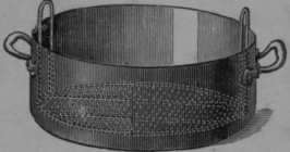 By which the Fish, when cooked, can be suspended over the fat, thus allowing it to dry and be kept warm