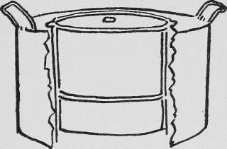 Section view of space adjuster showing the pail and cushion in place.