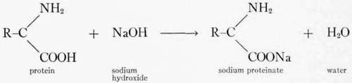 Combination of proteins with acids