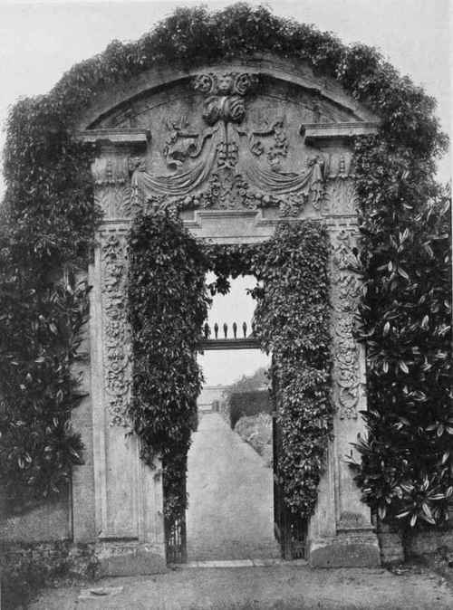Italian Arch With Climbing Shrubs At Swallowfield Park. Photo by F. Mason Good.