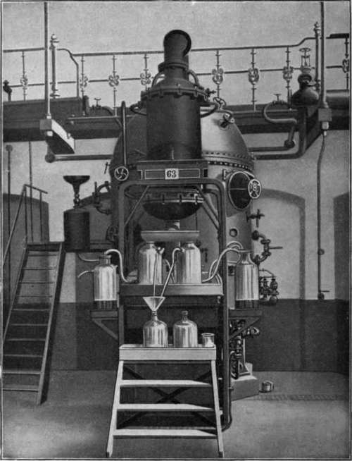 Fig. 46. Modern distilling and rectifying apparatus.