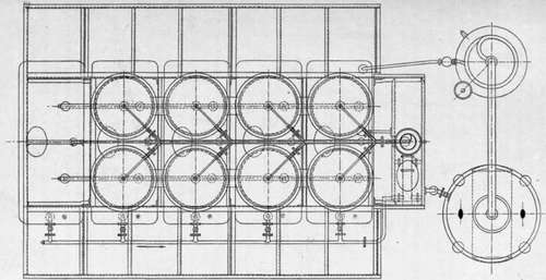 Fig. 57. Ground plan of an extraction battery by Deroy Fils Aine, Paris