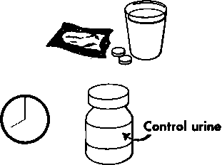 collect the specimen In a bottle labeled control urine.