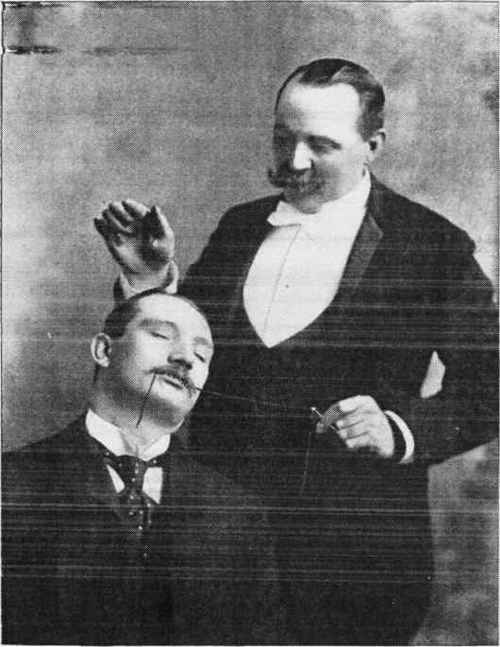 The lips are sewed together without the subject being conscious of the fact.