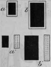 Fig. 144.   Diagram to show that loss of heat occurs mure readily in small animals than in large. The unshaded part in a and b represents the surface through which heat is lost; the black part shows the heat producing part of the body.