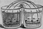 Fig. 32. Diagrammatic representation of the method of localising the action of poisons on medusae. One vessel contains normal sea water; another contains poisoned sea water, which is shaded in order to distinguish it.