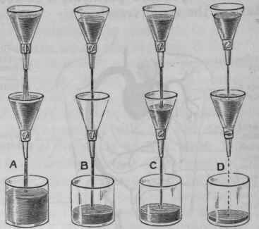 Fig. 6. Diagram to illustrate the differences produced in the amount of a drug present in the organism by alterations in the rate of absorption and excretion