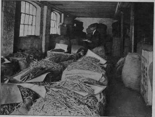 Fig. 8. Sampling a few bales of bark. (Heap.)