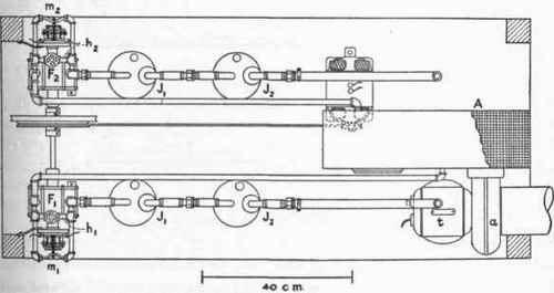 Top view of lower shelf of absorption apparatus of group respiration chamber.