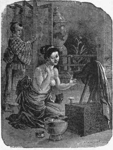 Fig. 297. Simplicity in Plumping Appliances. Japanese Lady at Her Toilet.