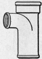 Fig. 186. Cast Soil Ptpe with Threaded Branch to Connect to Wrought Pipe.