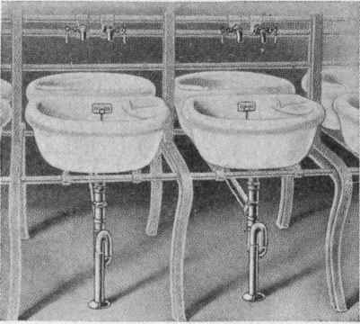 Fig. 29. Individual Factory Lavatories Courtesy of The Trenton Potteries Company