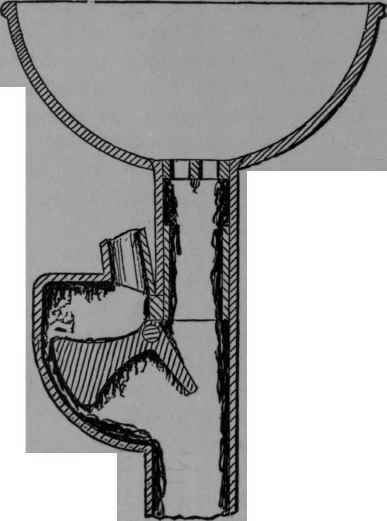 Fig. 4.   Valve Outlet Basin, with Valve Chamber or Container collecting filth.