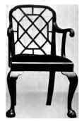 A CHINESE CHIPPENDALE CHAIR WITH MIXED LINE ARRANGEMENTS