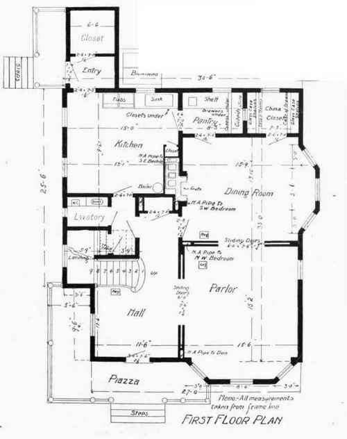 Floor And Framing Plans For W A Sylvester s House 68