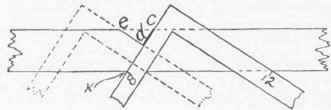 Fig. 73.   Laying out the Seat or Plate Cut of a Common Rafter.