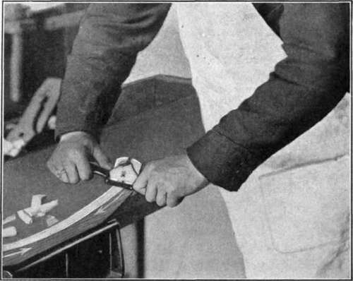 Fig. 157.   Use of the Spokeshave   Taking Advantage of the Grain.