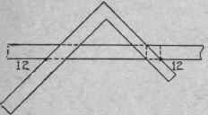 Fig. 55. Determining Diagonal Thickness of Hip of Square Corner.