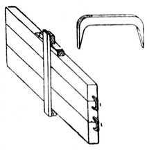 Fig. 25. Method of holding Glued Joints with Iron Dogs.