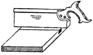 Fig. 316.   Cutting the Saw Kerf.