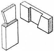 Fig. 35.   Halved Joint with one side Dovetailed.