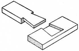 Fig. 38.   Stopped Dovetail Halving.