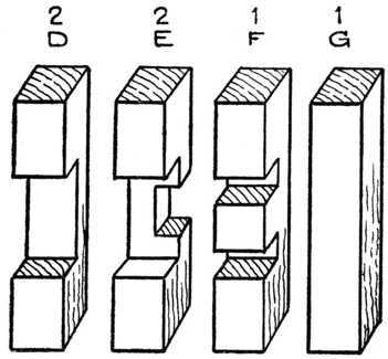 Fig. 396.   Another Chinese Cross.  (Two Pieces required of D, Two of E, and One each of F and G.)