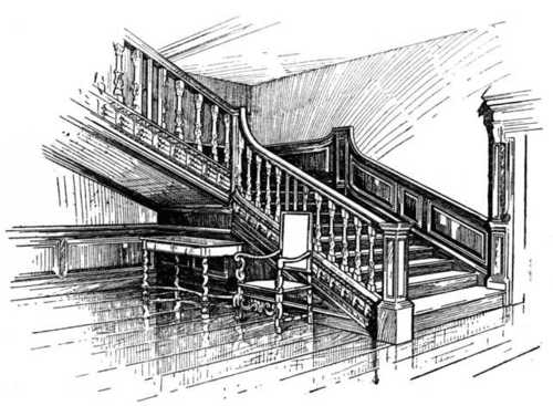 Staircase of the Second Half of Seventeenth Century.  (From The Woodworker, September, 1929.)