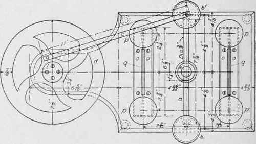 Plan view of the motor