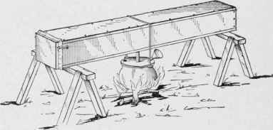 The steam box in use