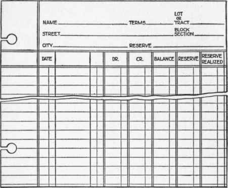 Form 15. Subdivision Customers Ledger