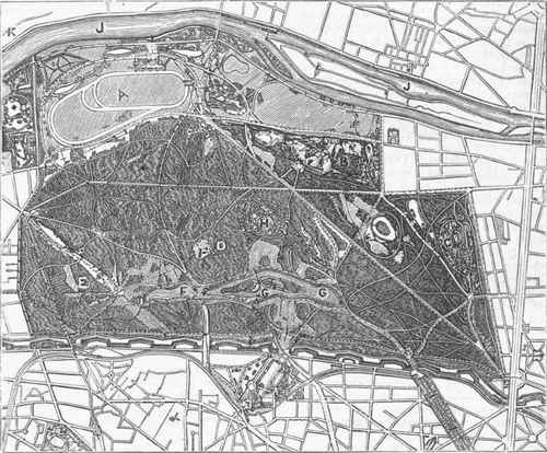 Map of the Bois de Boulogne.