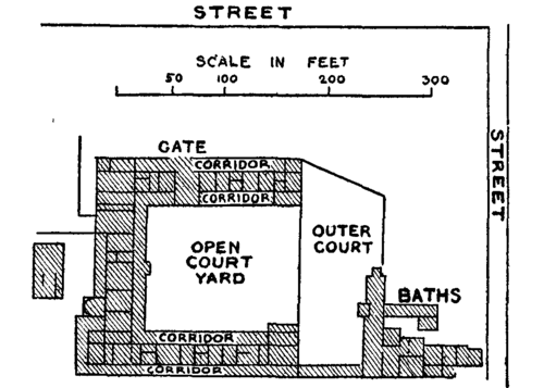 Fig. 6.  Plan of supposed Inn and Baths at Silchester.