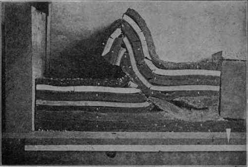 Model illustrating the development of a fold thrust.