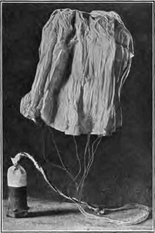 Briquette attached to parachute.