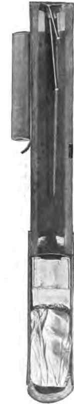 Cross sectional view of completed rocket.