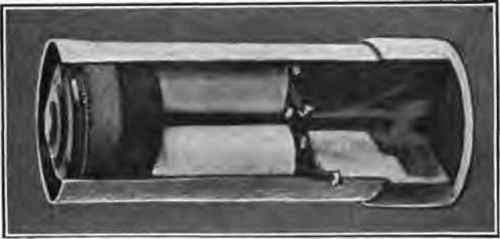 Sectional view of three star rifle light.