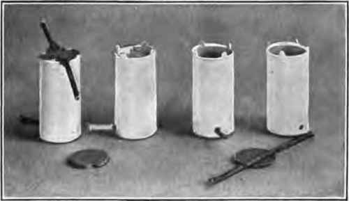 Successive stages of loading three star light case.